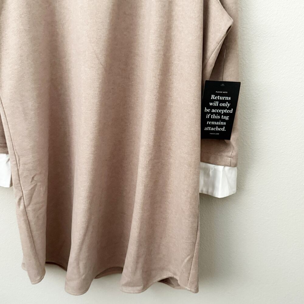 TUCKERNUCK | NWT Tan White Dress Sandwhisp Dakotah Mini Shift Shirtdress | XXXL - Picture 4 of 9